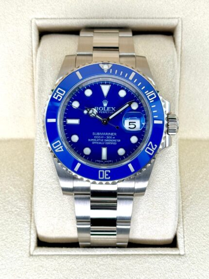 2018 Rolex Submariner “Smurf” 40mm 116619LB White Gold Blue Dial