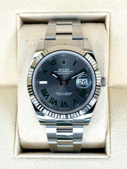 2022 Rolex Datejust 41mm 126334 Stainless Steel Oyster Wimbeldon Dial