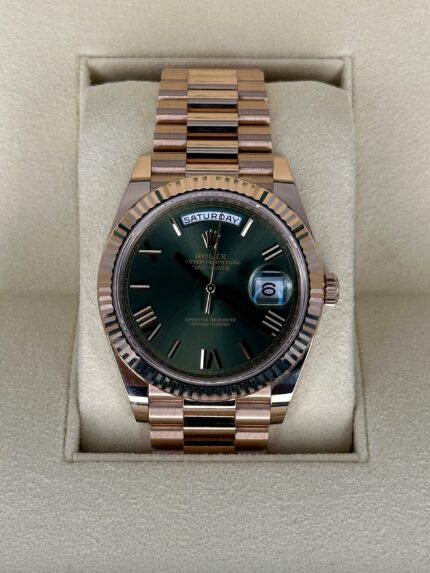 NEW 2022 Rolex Day-Date 40mm 228235 Presidential Rose Gold Olive Dial