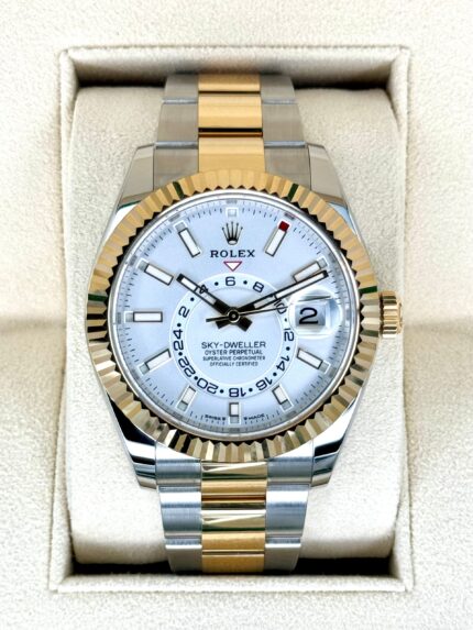 NEW 2024 Rolex Sky-Dweller 42mm 336933 Two-Tone Oyster White Dial