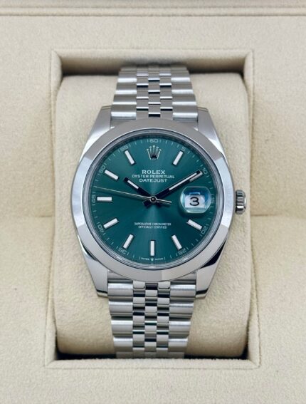 2024 Rolex Datejust 41mm 126300 Stainless Steel Jubilee Green Dial